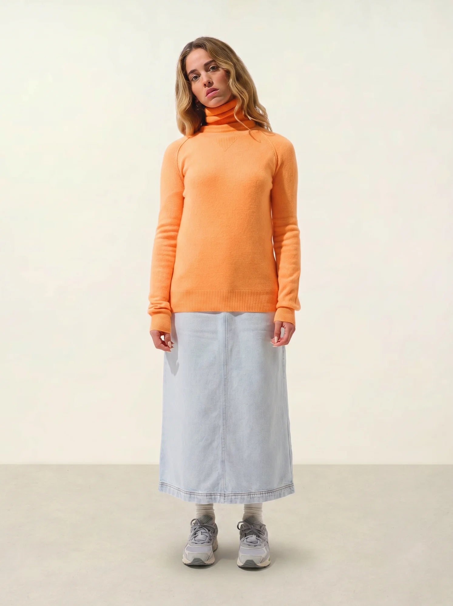 ETRET Pullover Rundhalsausschnitt Neonmandarine und Clementine