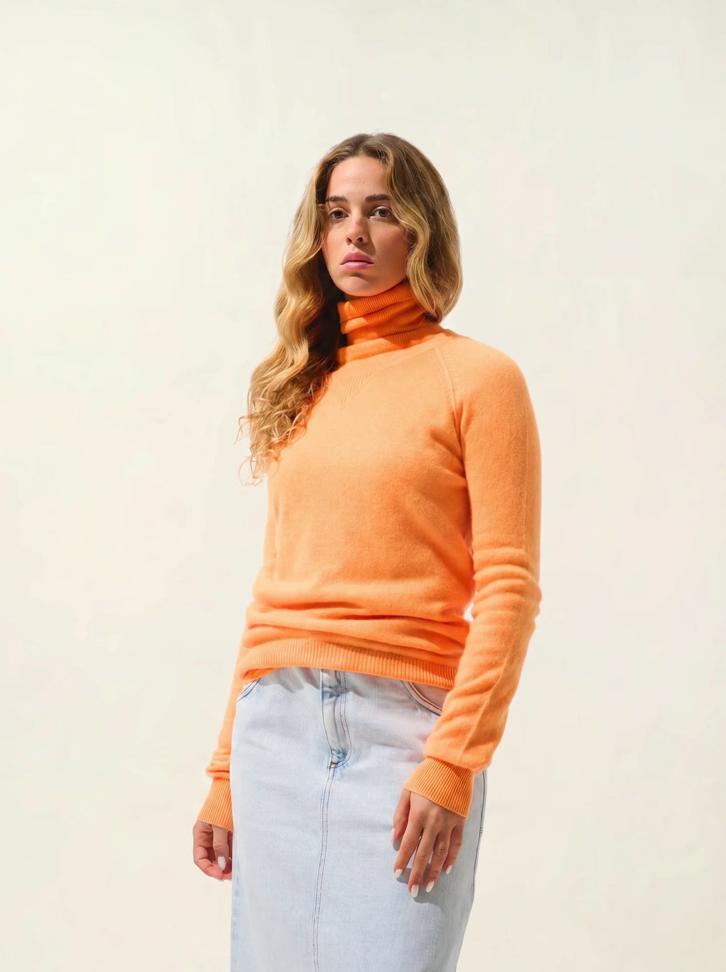 ETRET Pullover Rundhalsausschnitt Neonmandarine und Clementine
