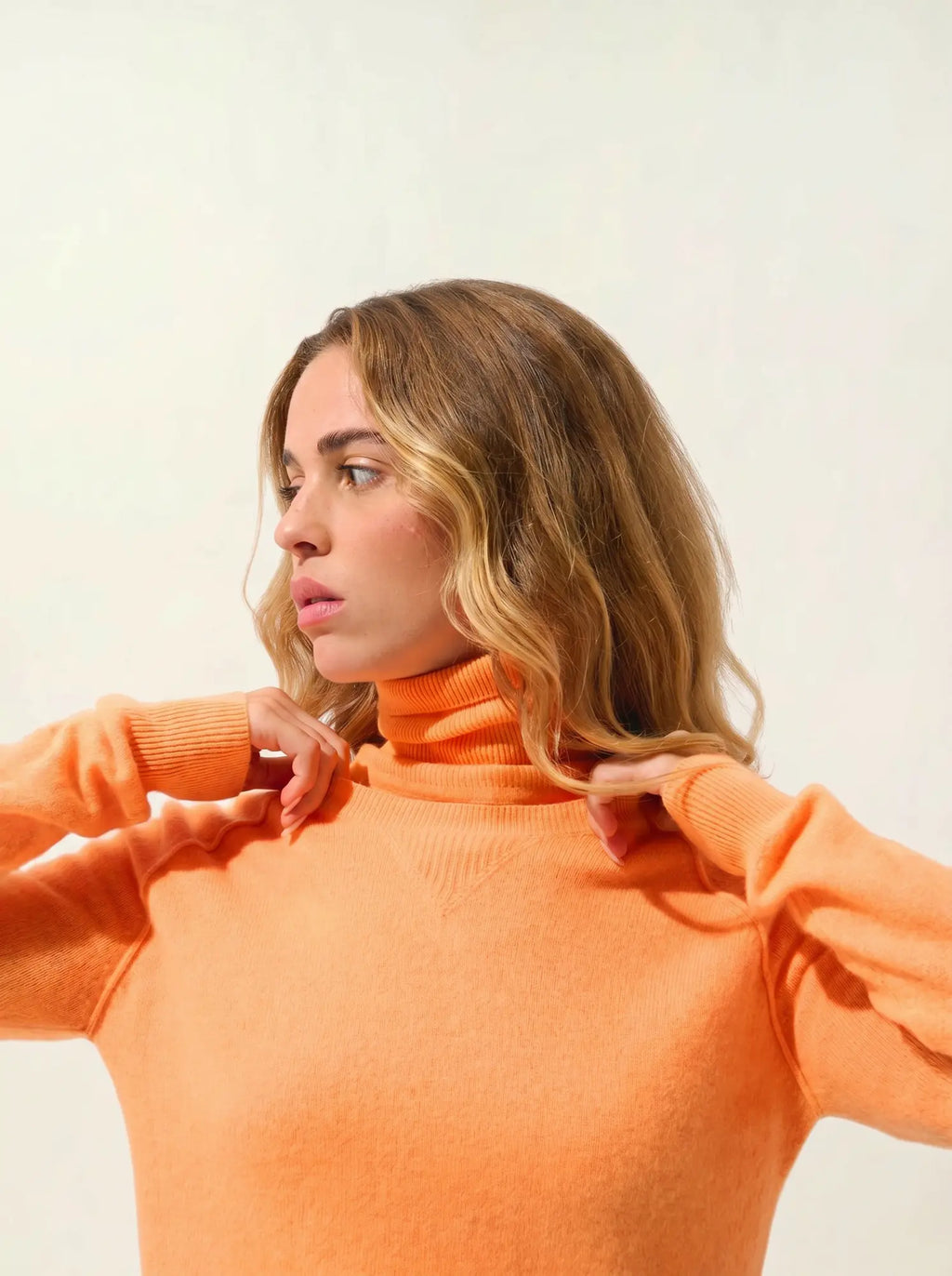 ETRET Pullover Rundhalsausschnitt Neonmandarine und Clementine