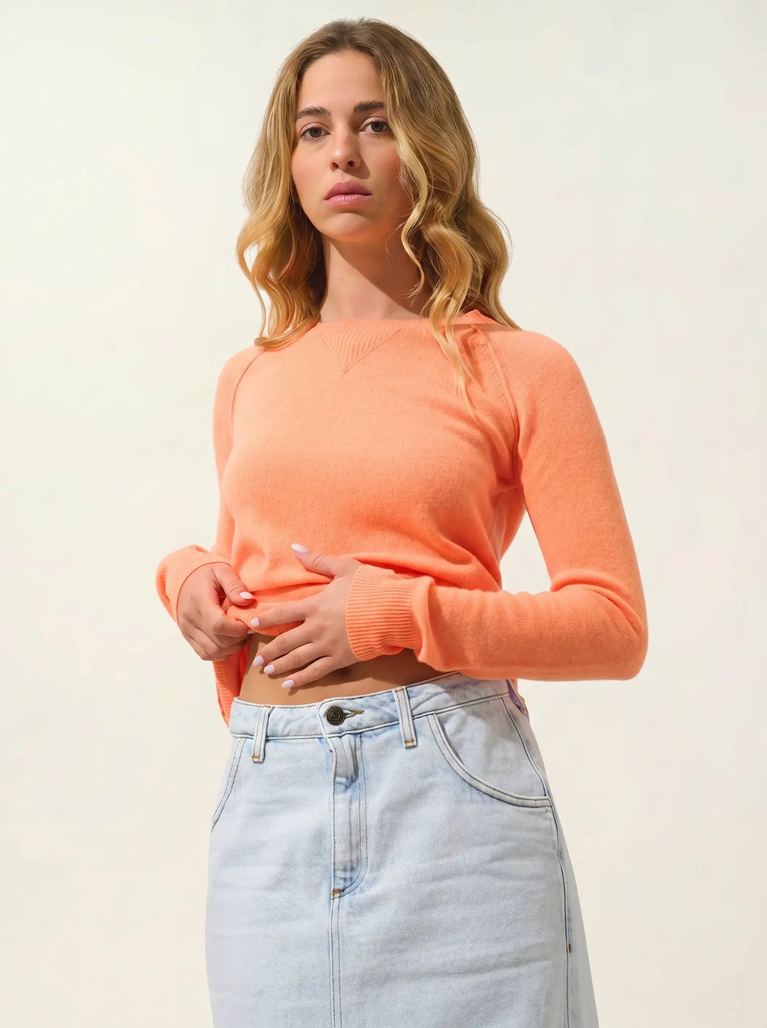 ETRET Sweater Crew Neck Neon Orange
