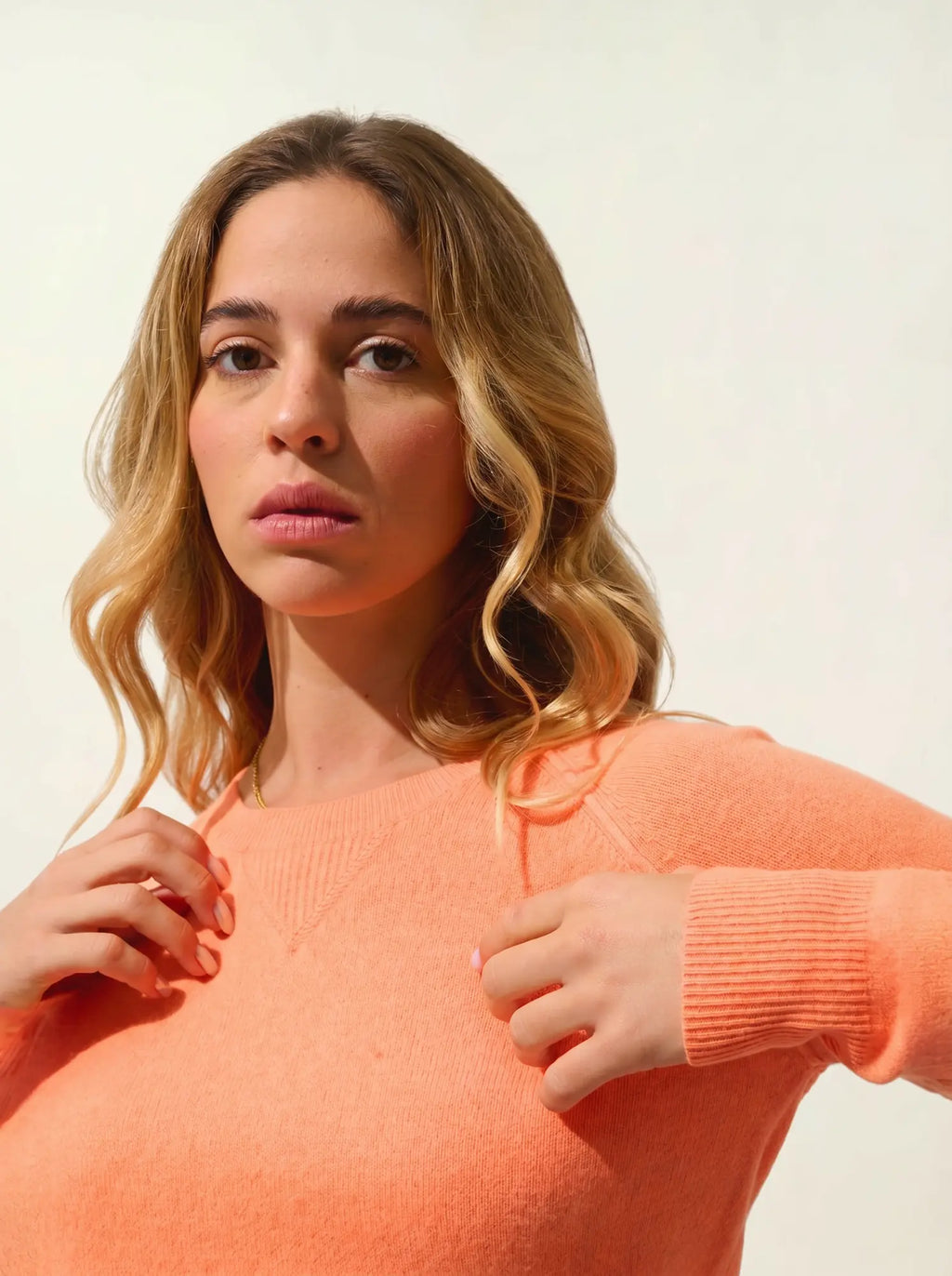 ETRET Sweater Crew Neck Neon Orange