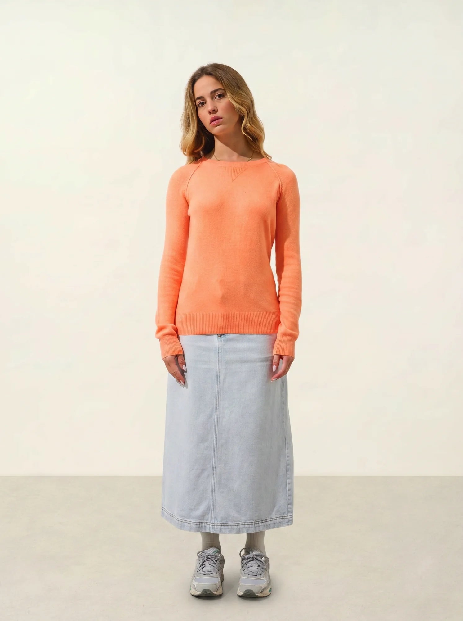 ETRET Sweater Crew Neck Neon Orange