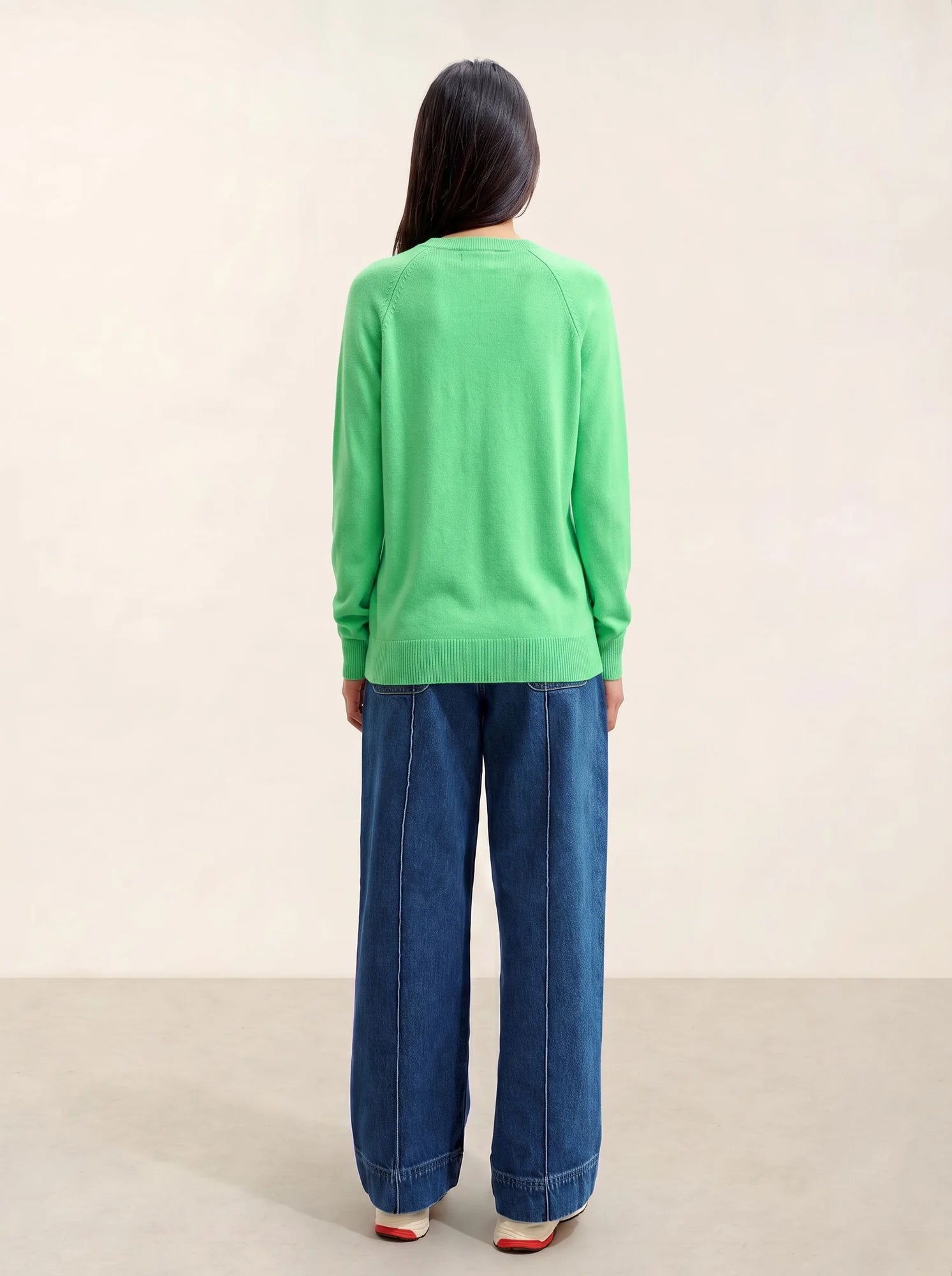 ETRET pull col rond vert fluo