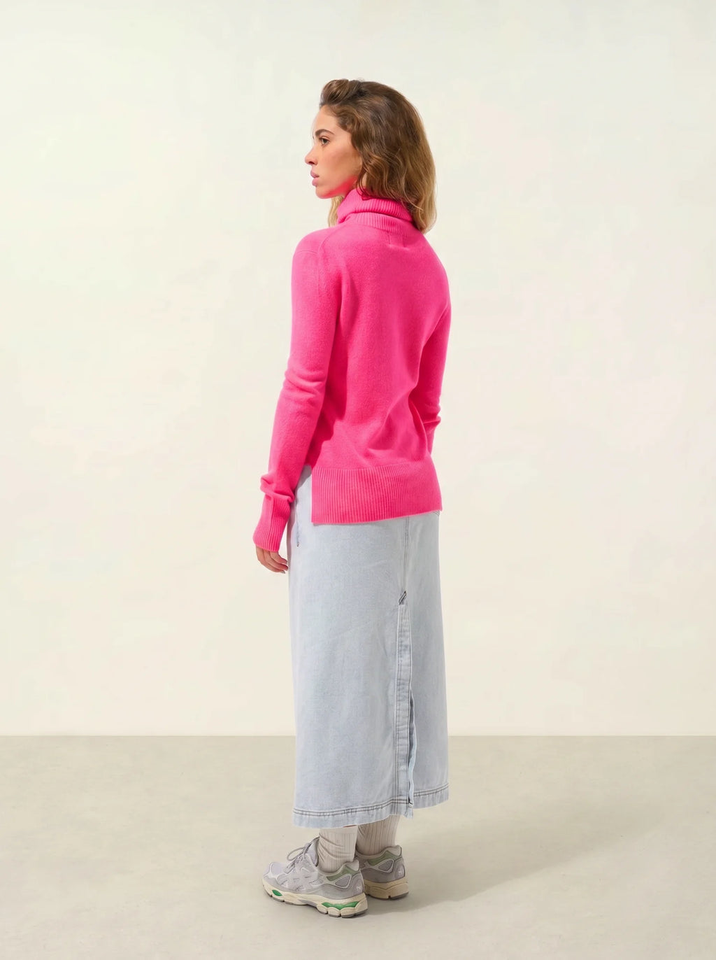 FORNET Pullover Rollkragen Neonrosa