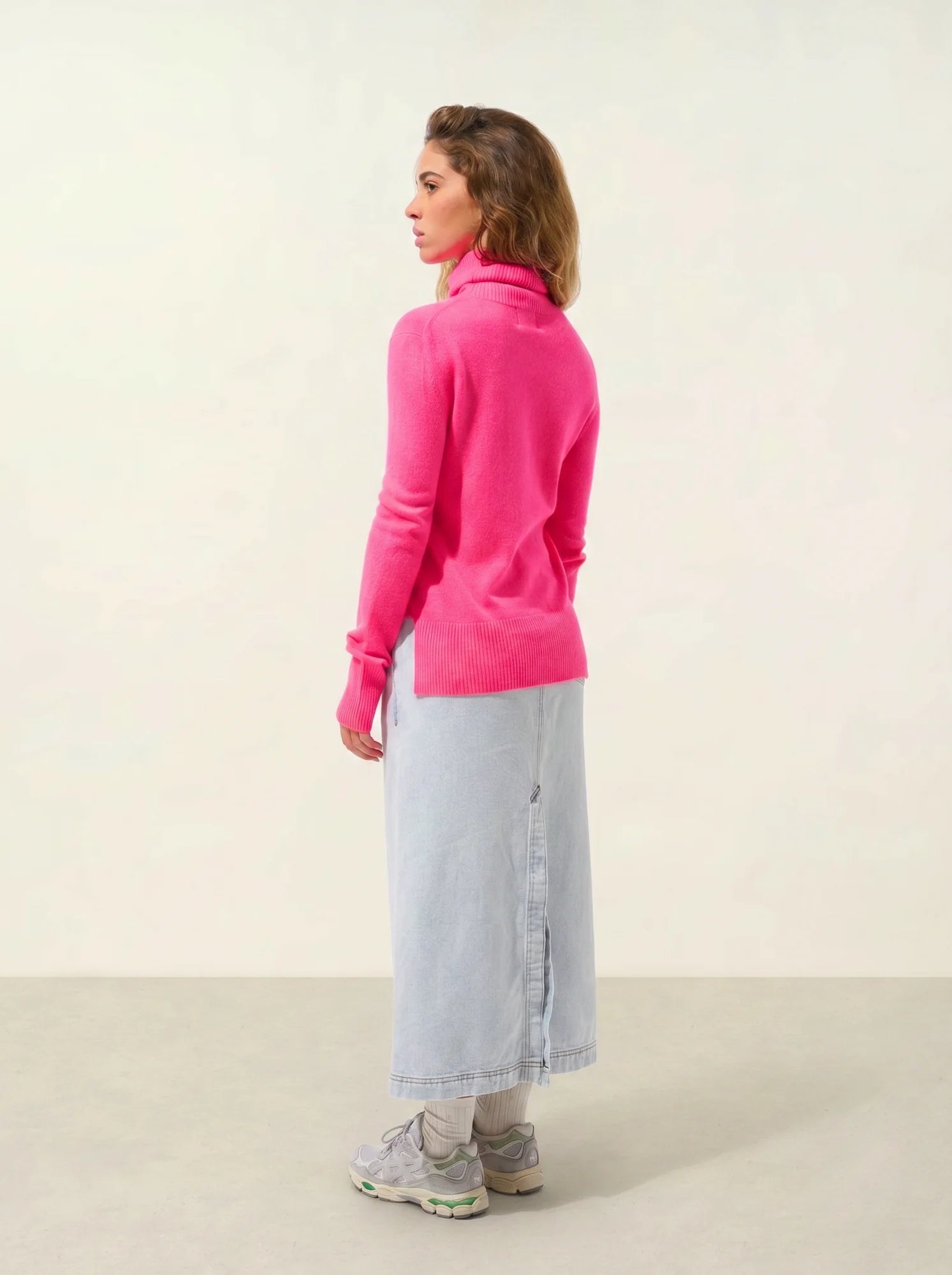 FORNET Pullover Rollkragen Neonrosa
