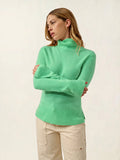 FORNET Pullover Rollkragen Neongrün