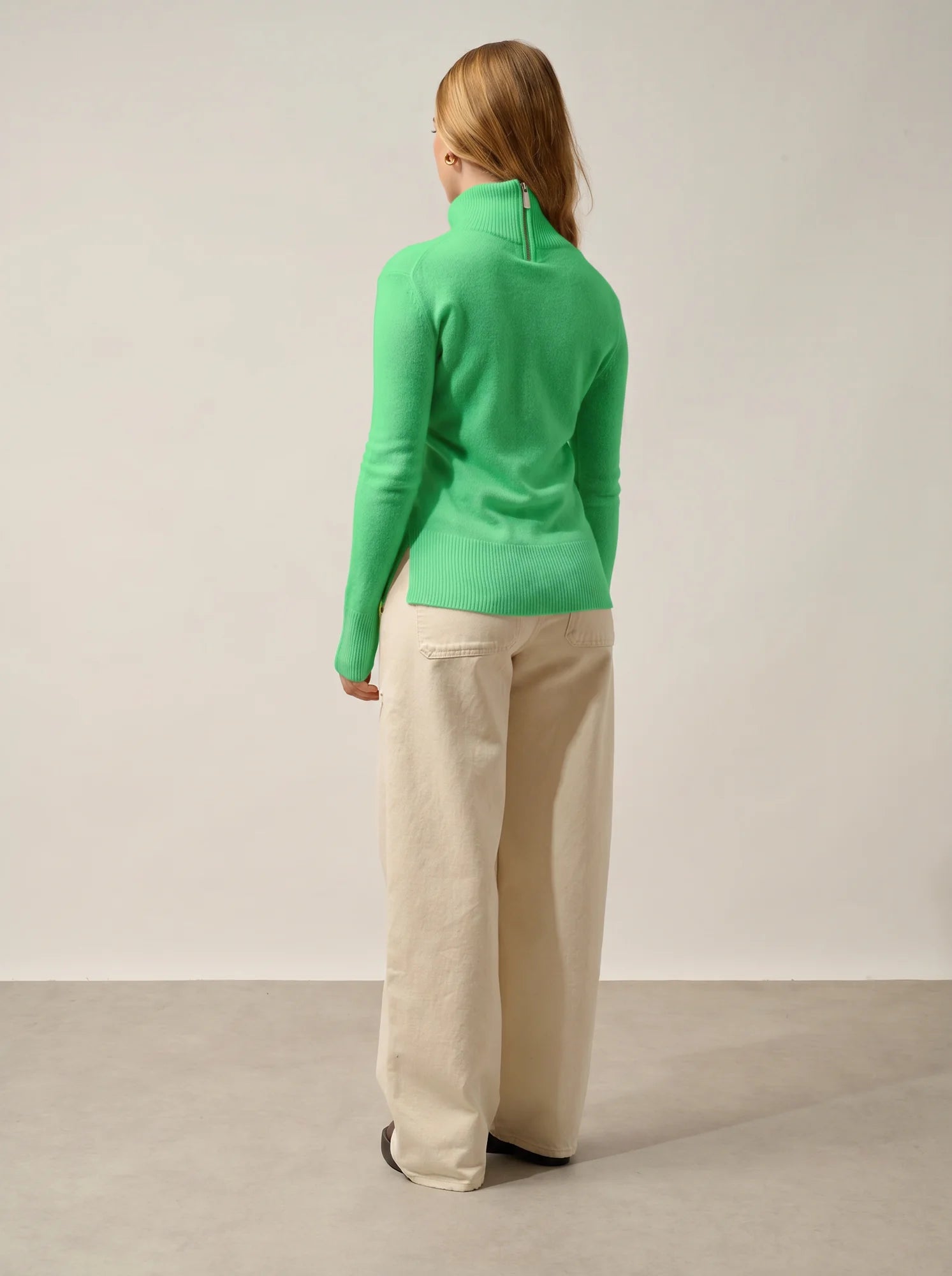 FORNET Pullover Rollkragen Neongrün