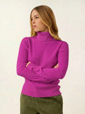 FORNET Pullover Rollkragen Neonviolett