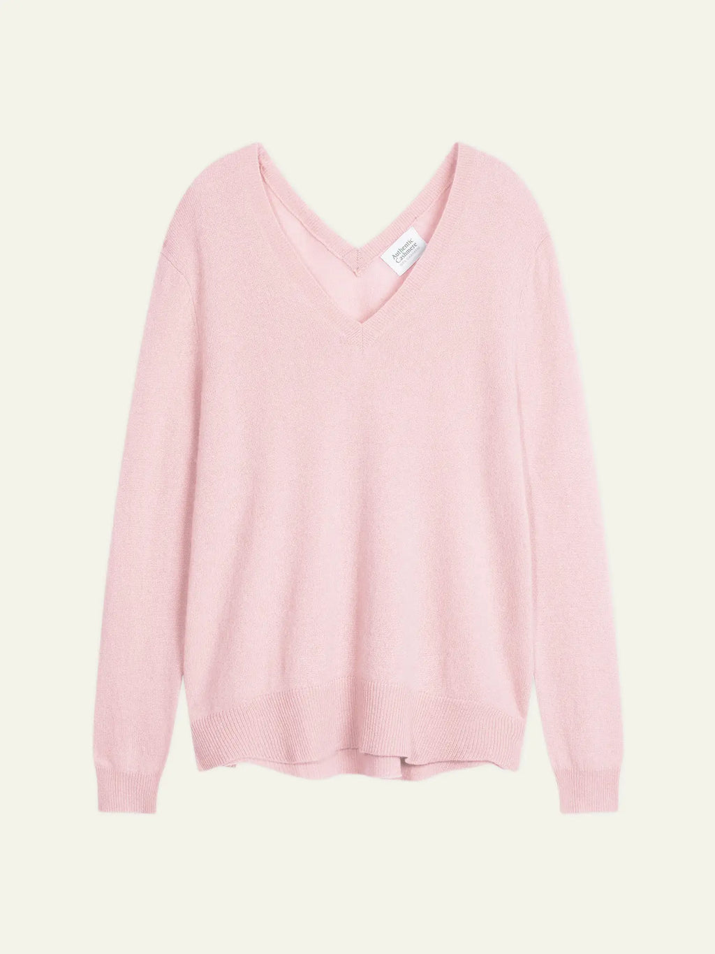 GIEGN Pullover V-Ausschnitt vorne und hinten Puderrosa