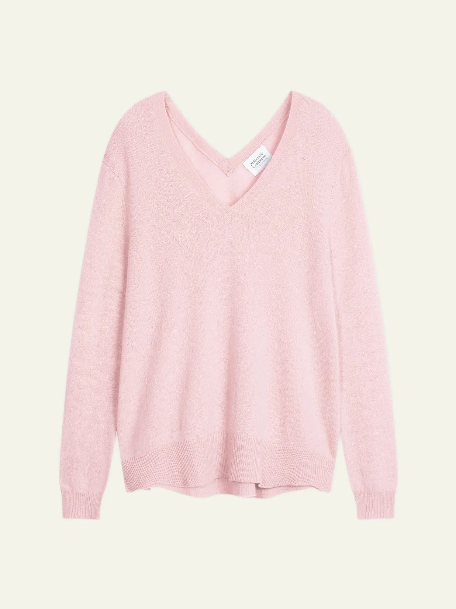 GIEGN Pullover V-Ausschnitt vorne und hinten Puderrosa