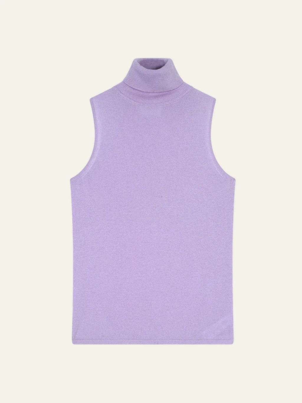 CAPUCIN Pullover Rollkragen ärmellos Malvenfarben