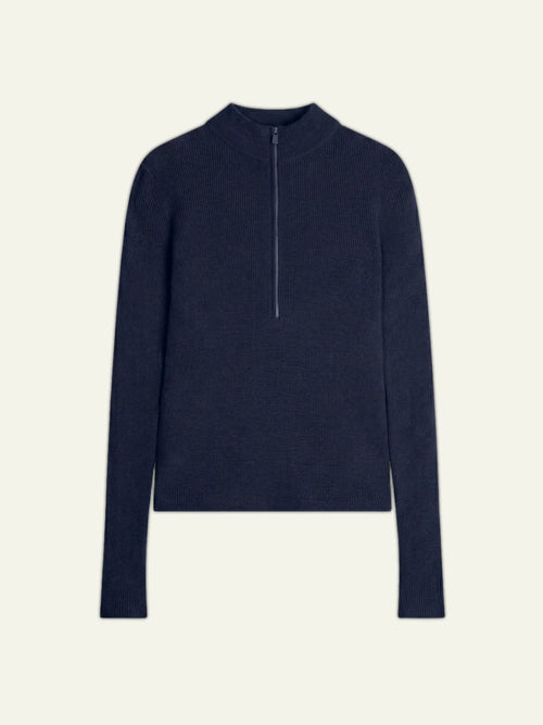 ASTA sweater cuffed beanie navy