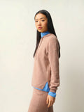 DORTE pull capuche camel chiné