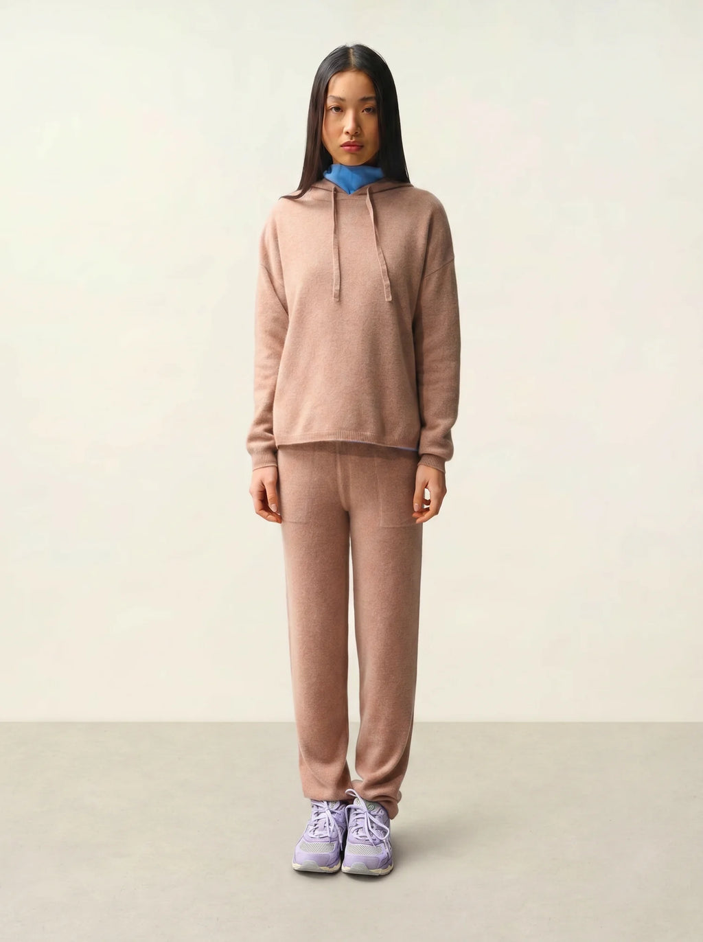 DORTE pull capuche camel chiné