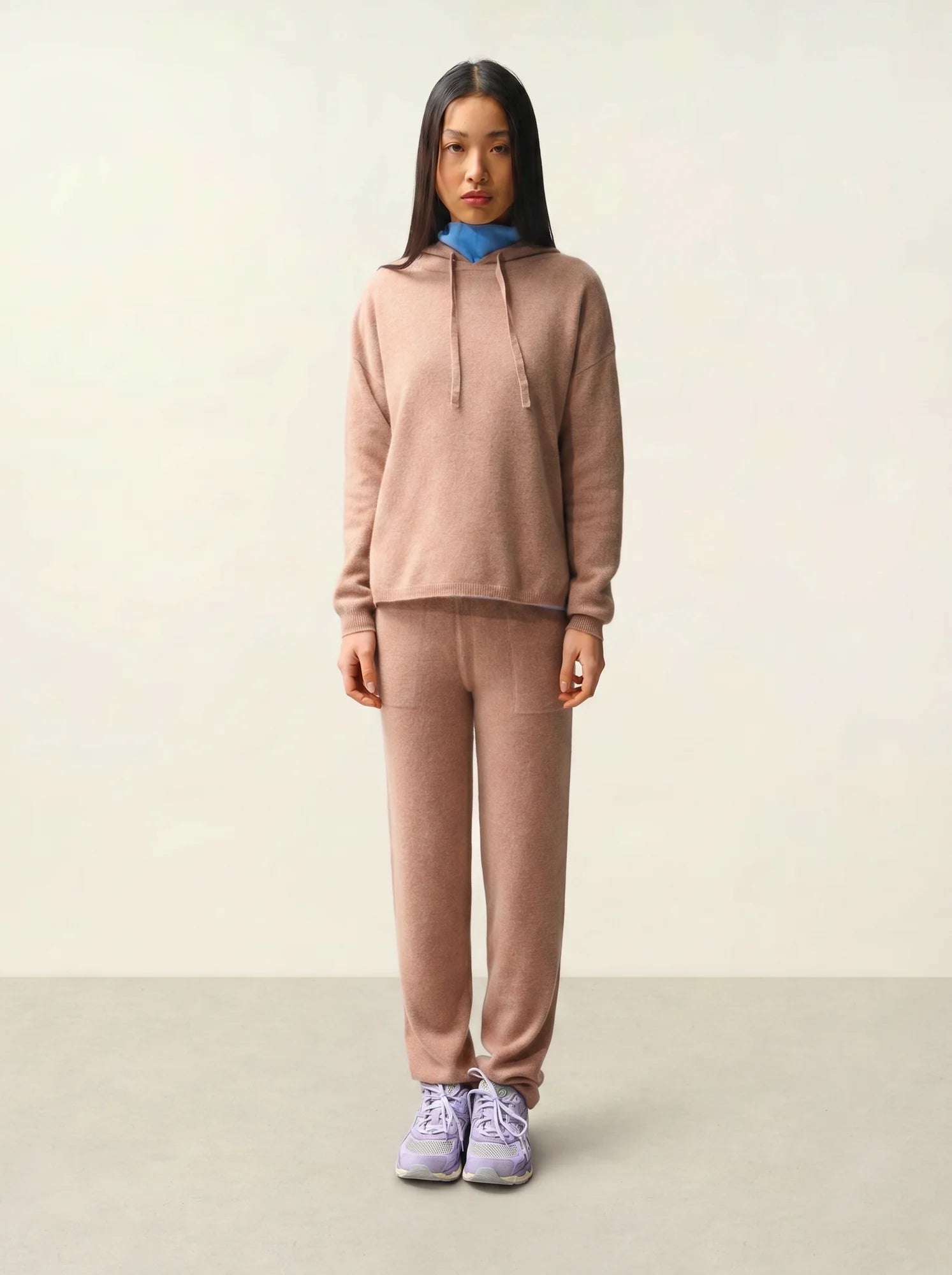 DORTE pull capuche camel chiné