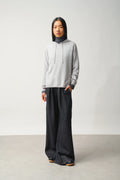 DORTE pull capuche gris clair chiné