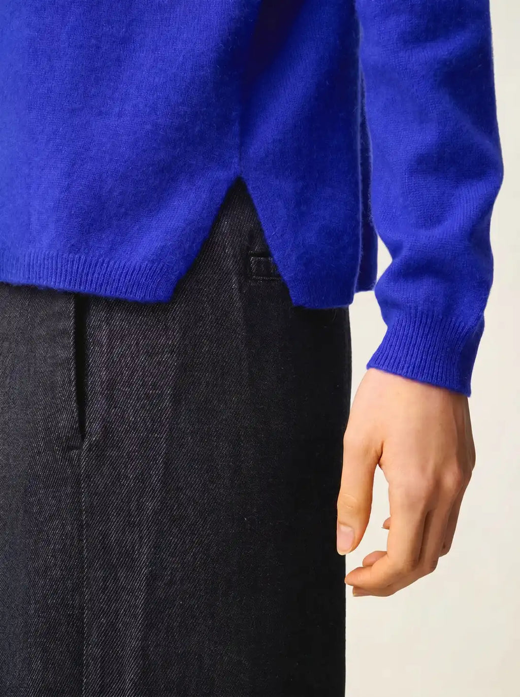 DORTE pullover mit kapuze indigo