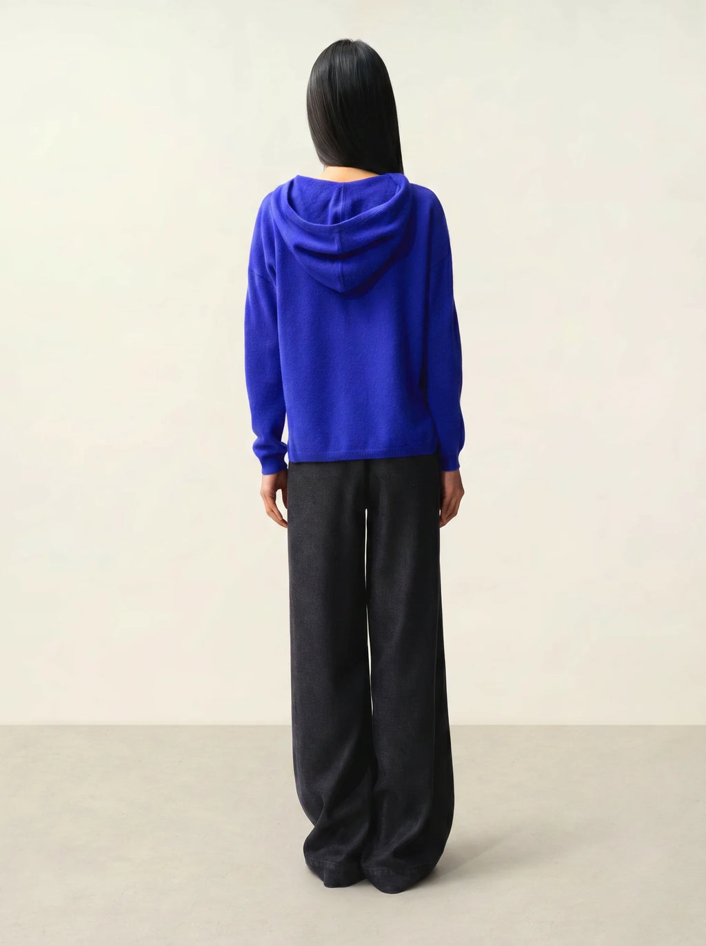 DORTE pullover mit kapuze indigo