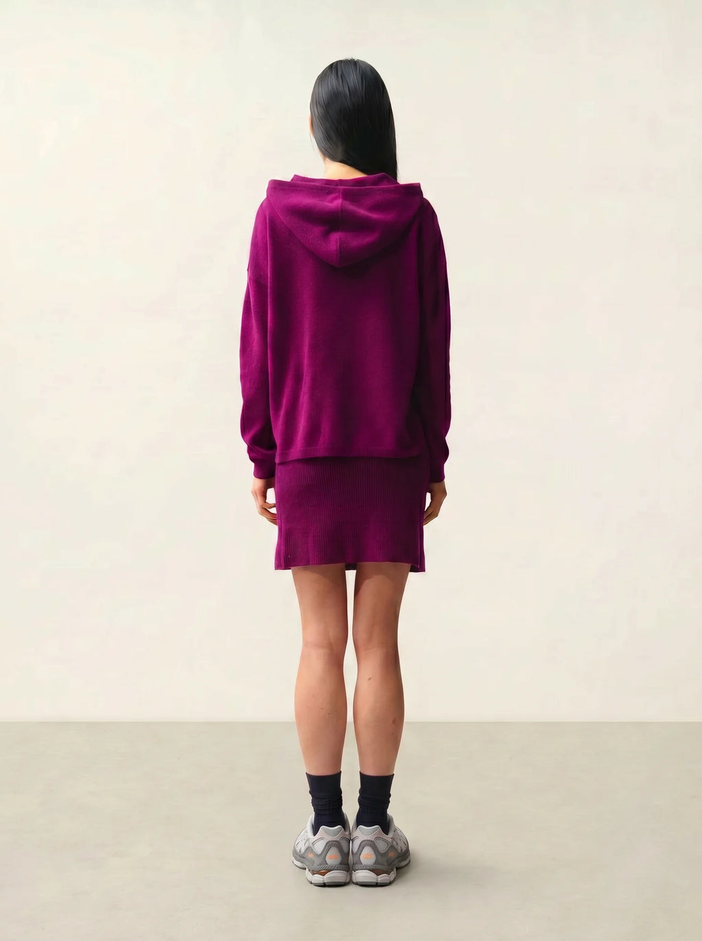 DORTE Pullover mit Kapuze Pflaumenblau