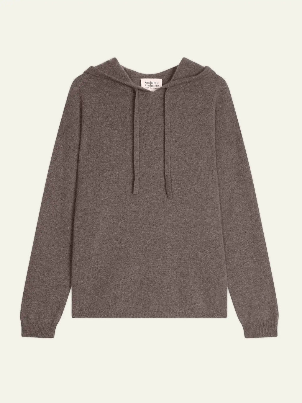 DORTE pullover mit kapuze taupe meliert