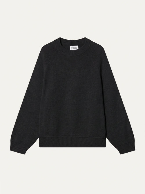 ADORIA pull col rond 4 fils noir