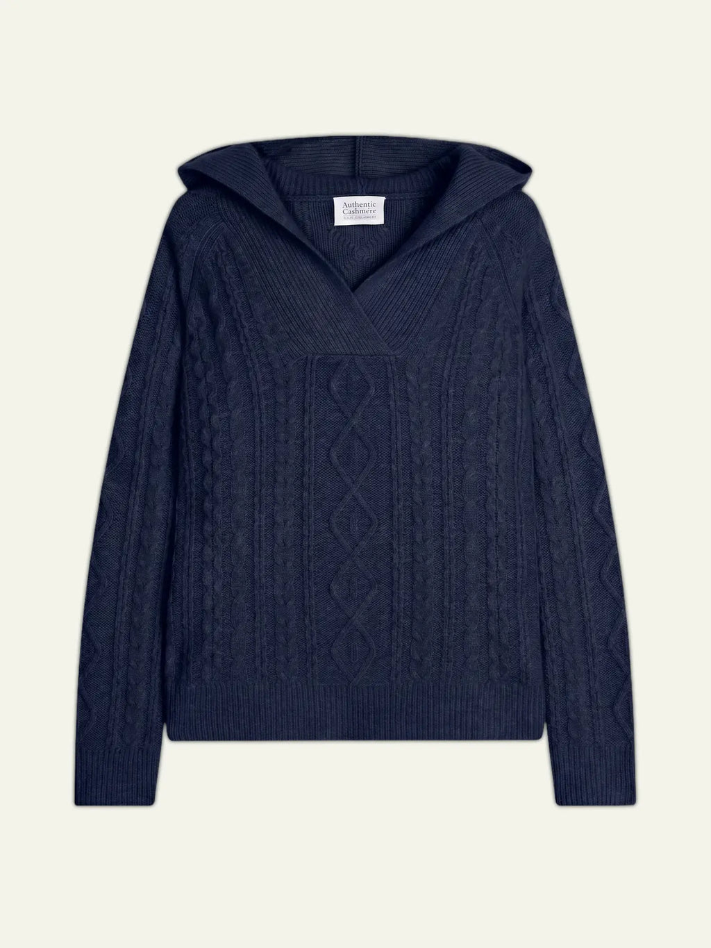 KHANDRO pull capuche 6 fils bleu marine