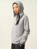 KHANDRO pull capuche 6 fils nuage chiné