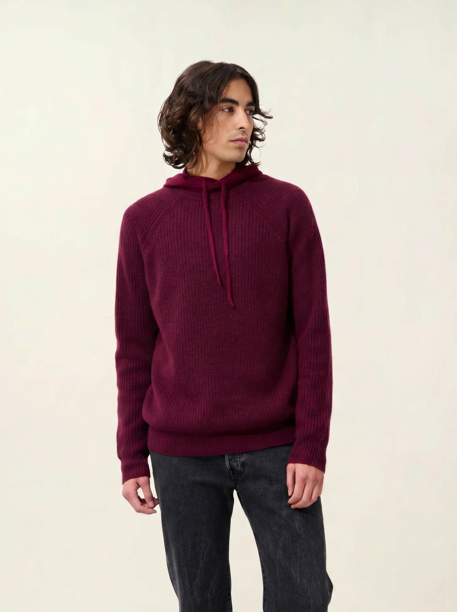 CABANES pullover rundhalsausschnitt 4-fädig brombeere