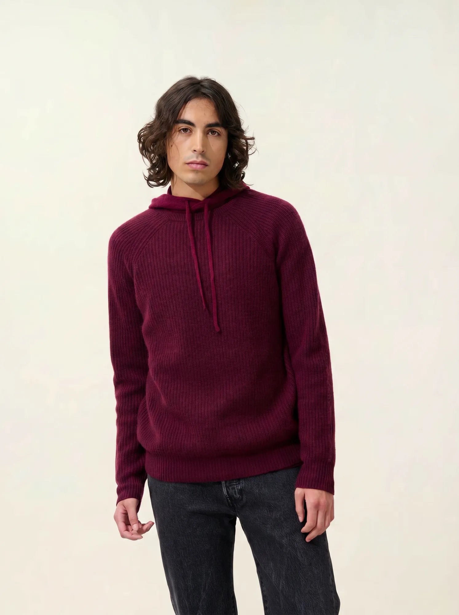CABANES pullover rundhalsausschnitt 4-fädig brombeere