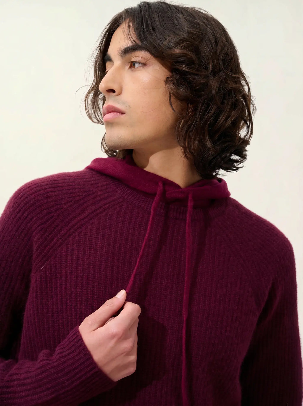 CABANES pullover rundhalsausschnitt 4-fädig brombeere