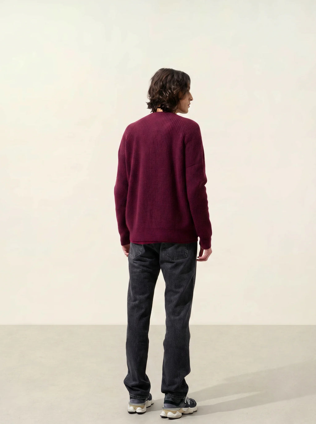 CABANES pullover rundhalsausschnitt 4-fädig brombeere