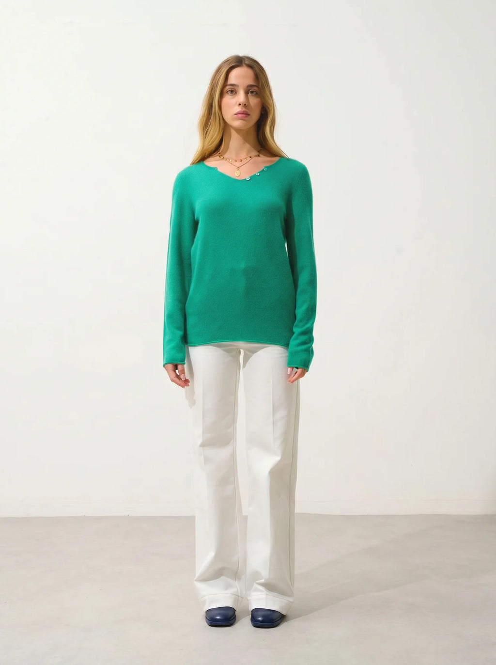 BODMIN Pullover Henley-Ausschnitt Minzgrün