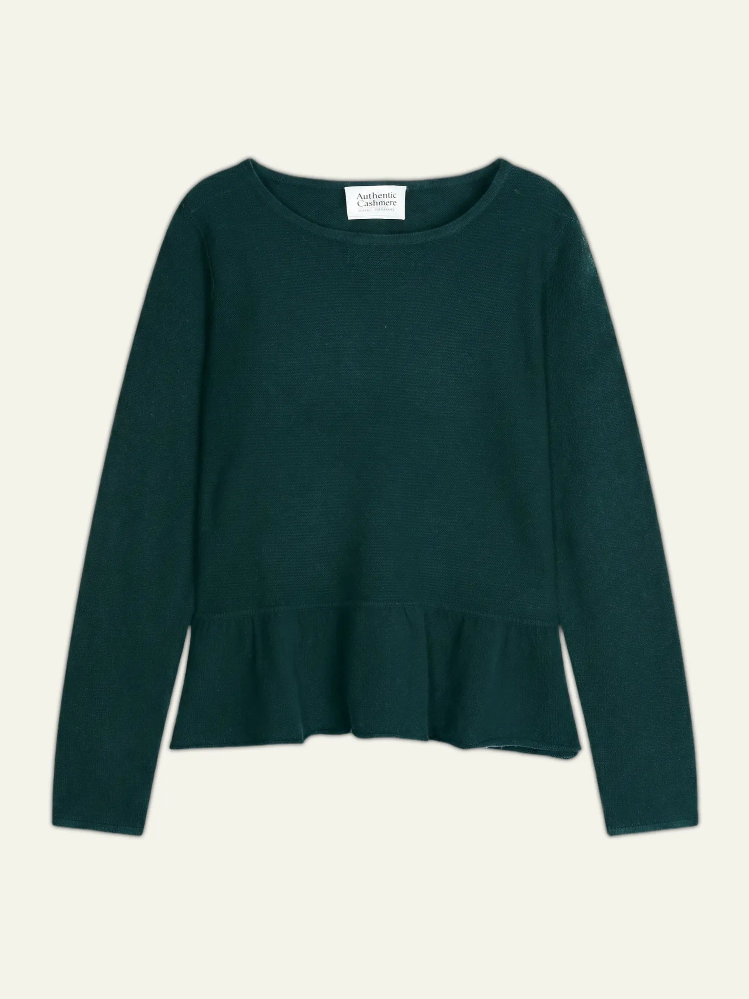 CADAIR pullover rundhalsausschnitt mit volant-saum zypresse