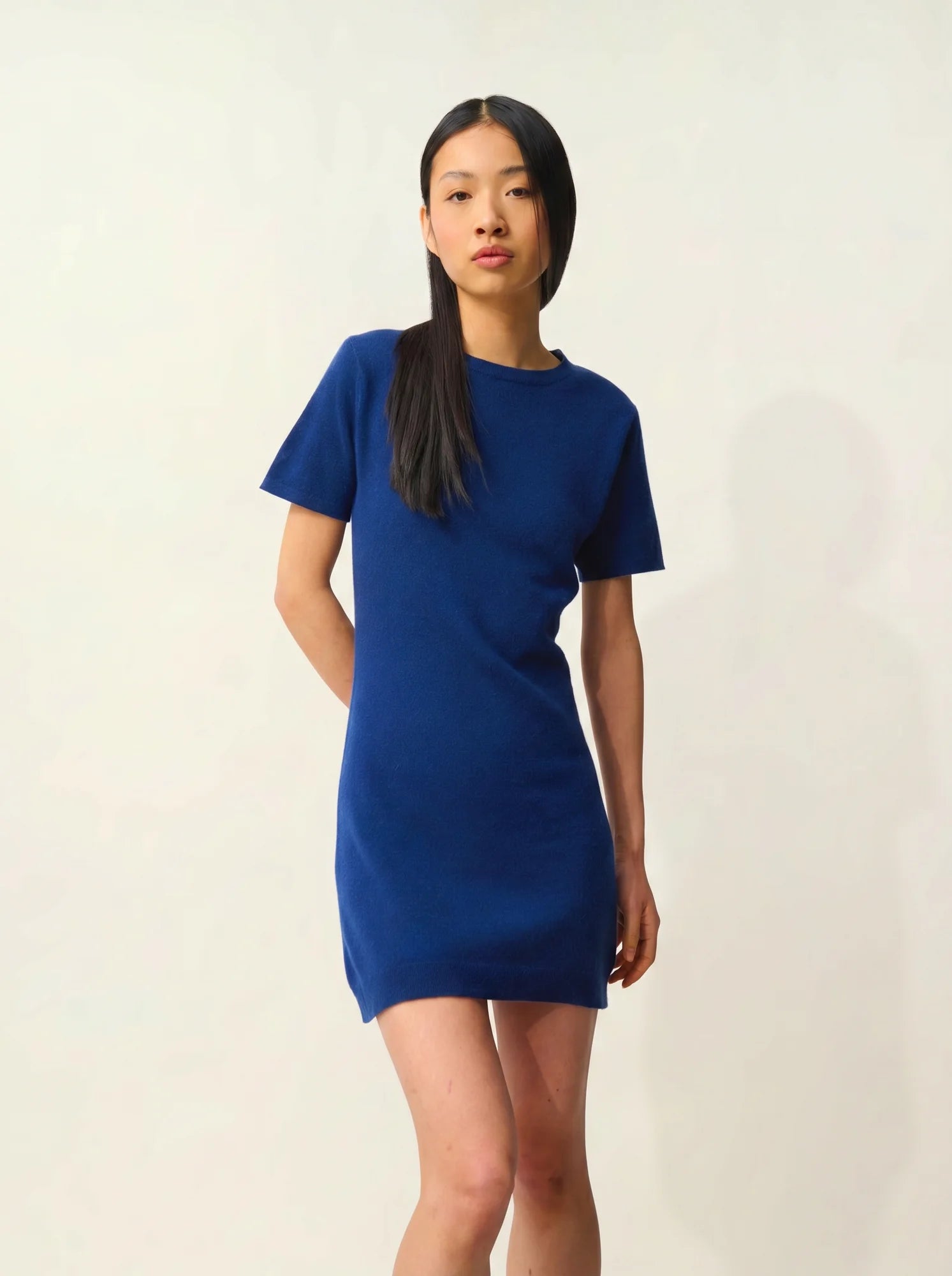 LYNN dress crew neck short sleeve midnight