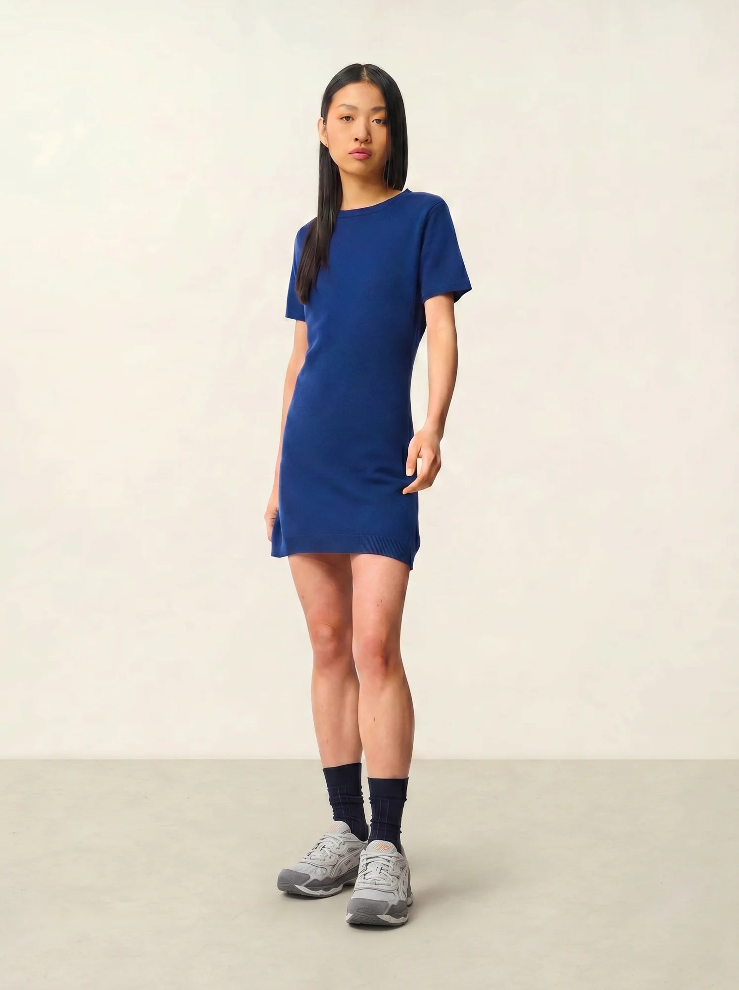 LYNN dress crew neck short sleeve midnight