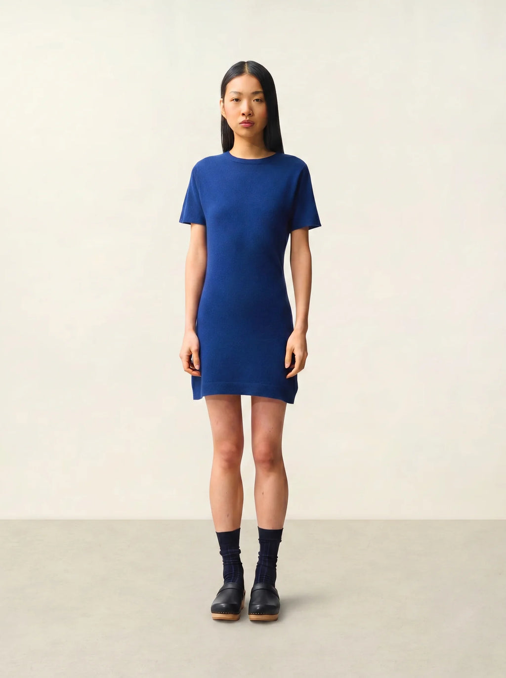 LYNN dress crew neck short sleeve midnight