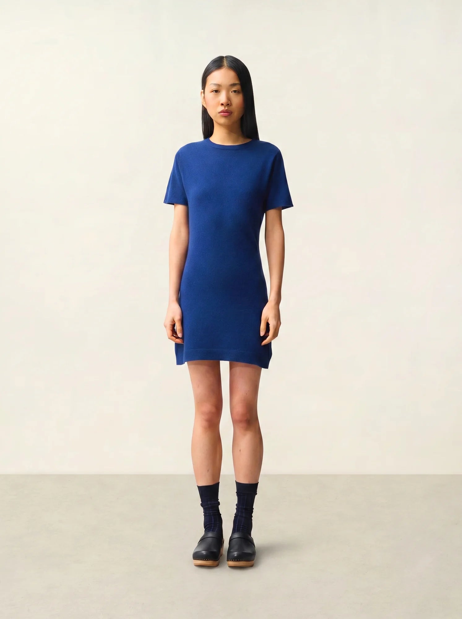 LYNN dress crew neck short sleeve midnight
