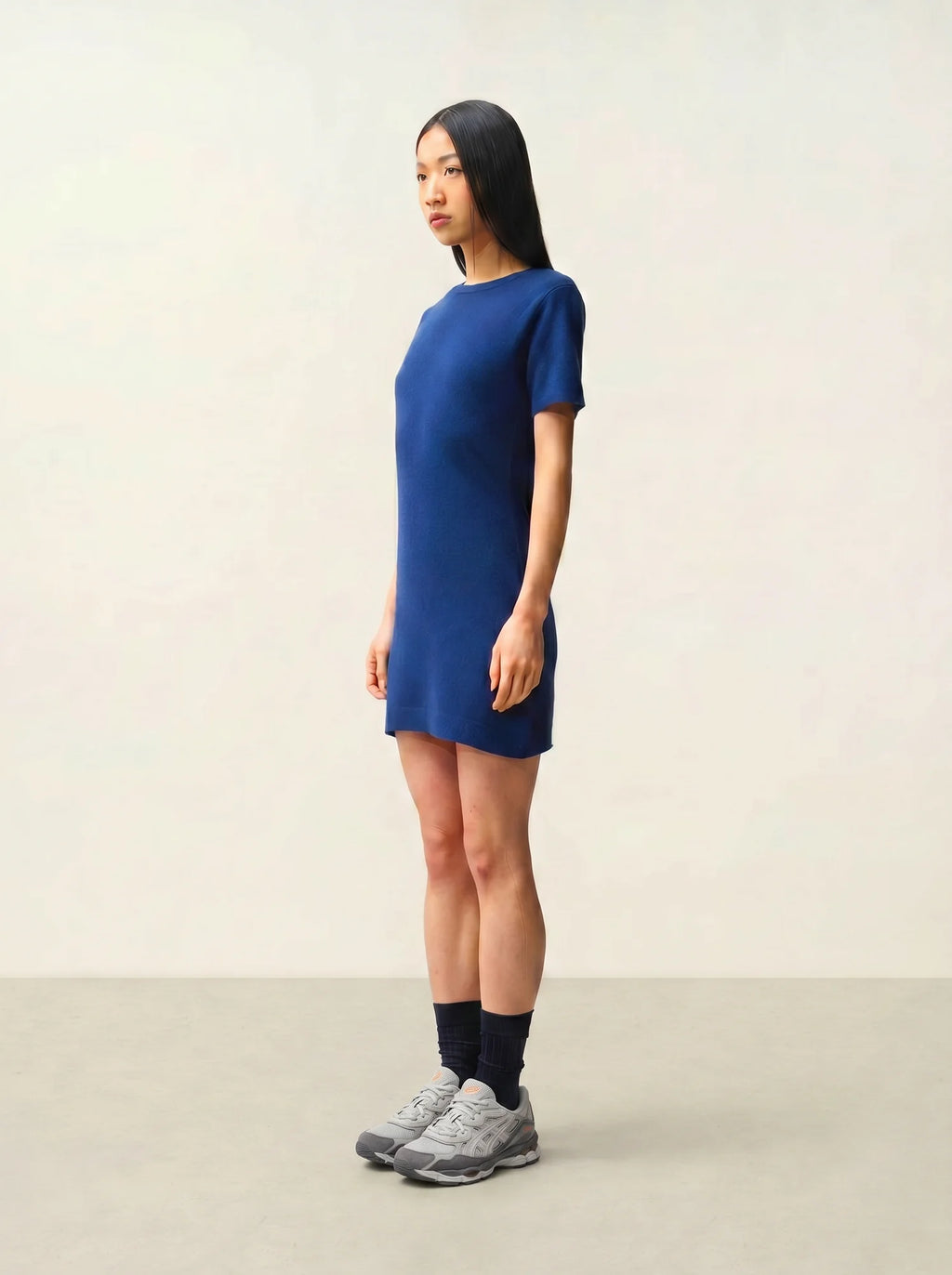 LYNN dress crew neck short sleeve midnight