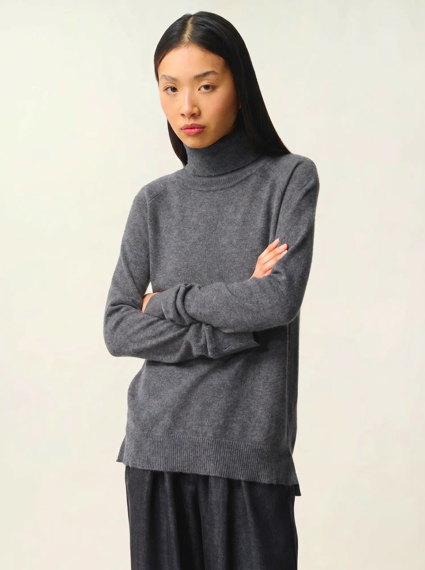 MADELINE sweater turtleneck heather charcoal