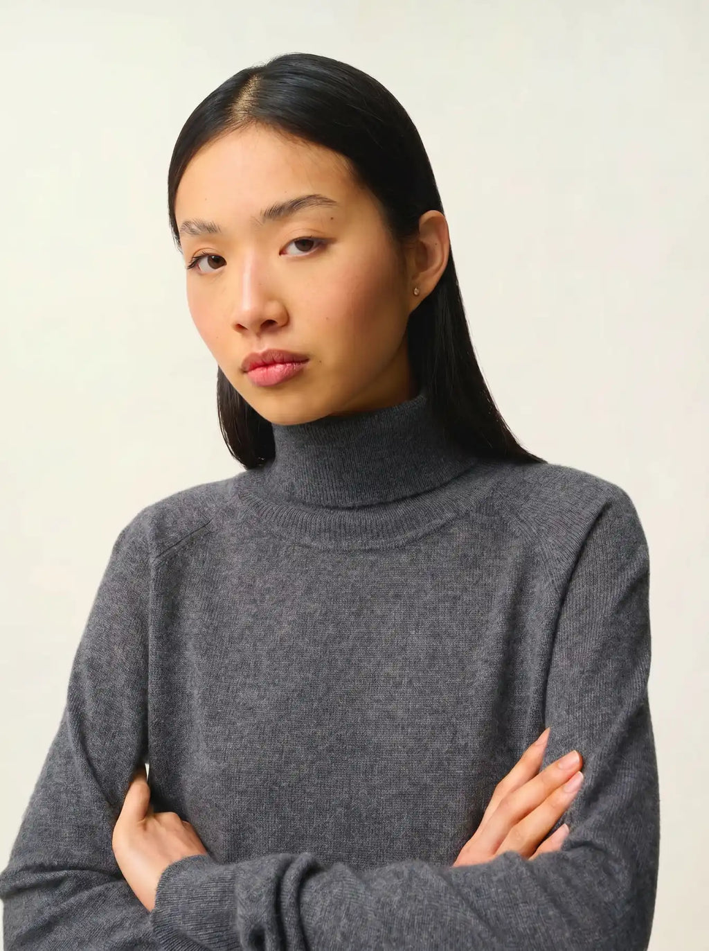 MADELINE pullover rollkragen anthrazit meliert
