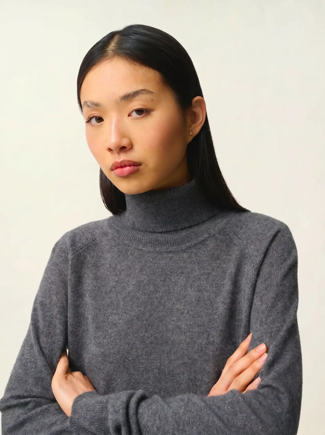 MADELINE sweater turtleneck heather charcoal