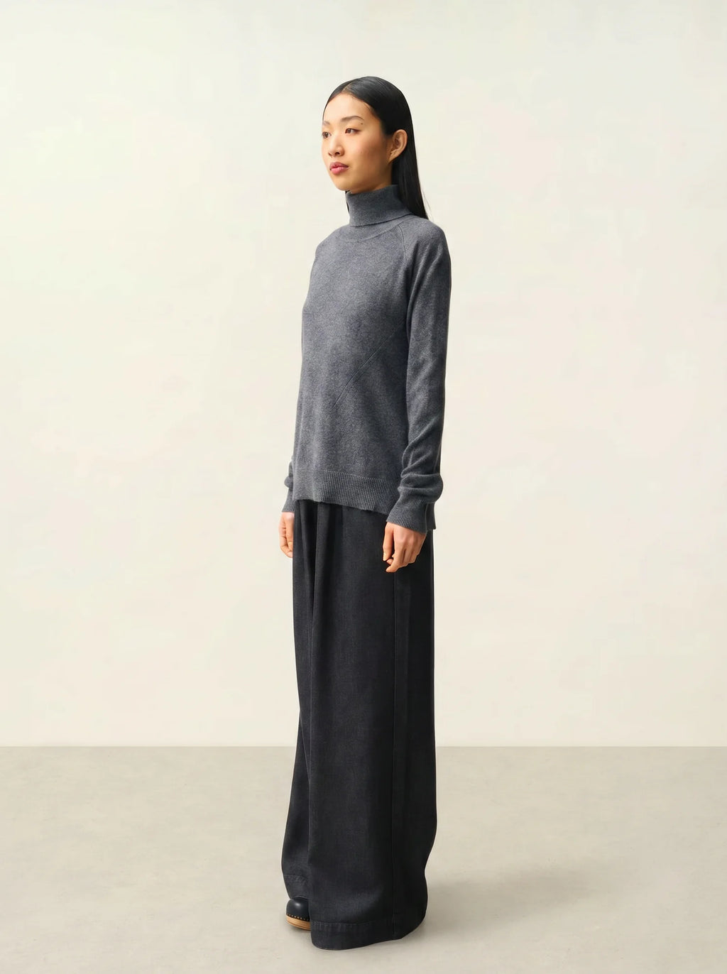 MADELINE pullover rollkragen anthrazit meliert