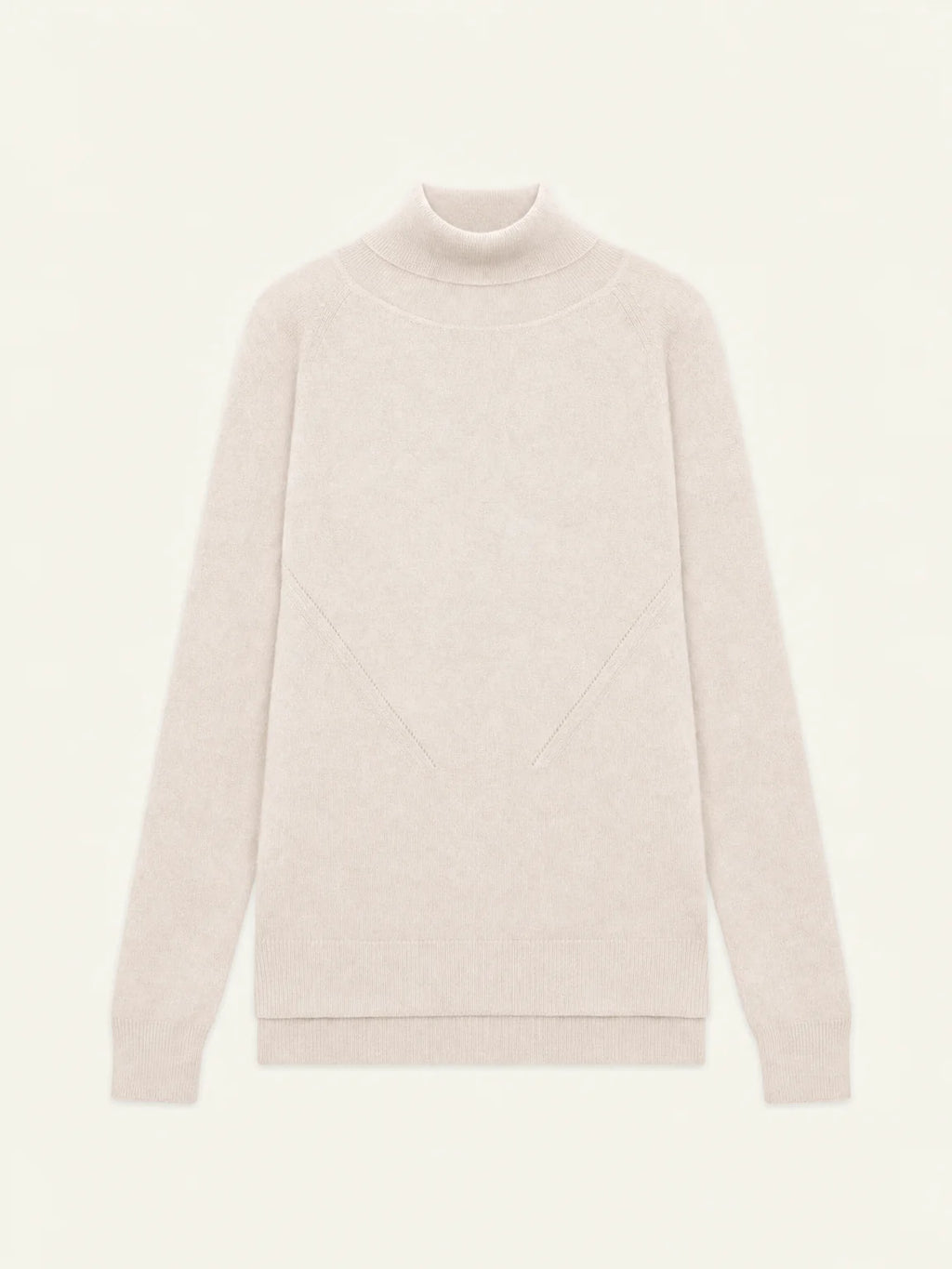 MADELINE Pull Col Roulé Beige Chiné