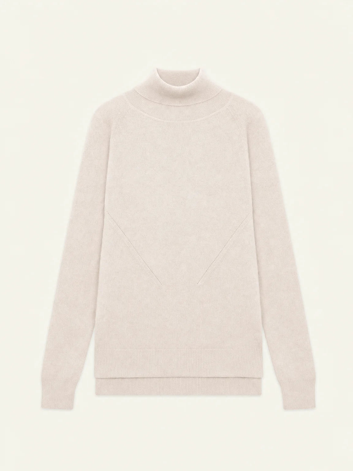MADELINE Pull Col Roulé Beige Chiné