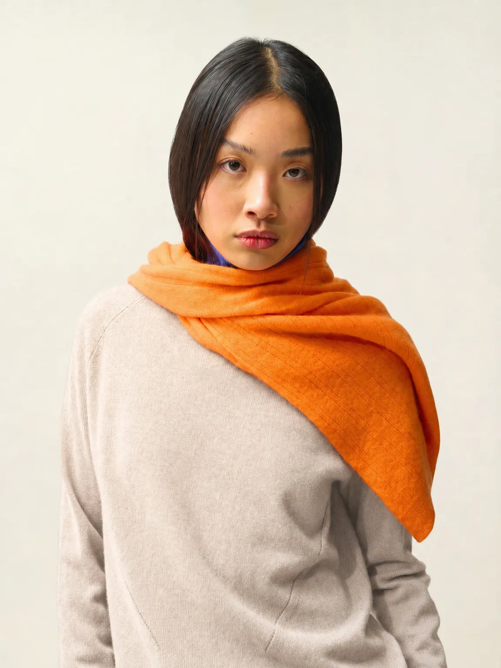 MADELINE Pull Col Roulé Beige Chiné