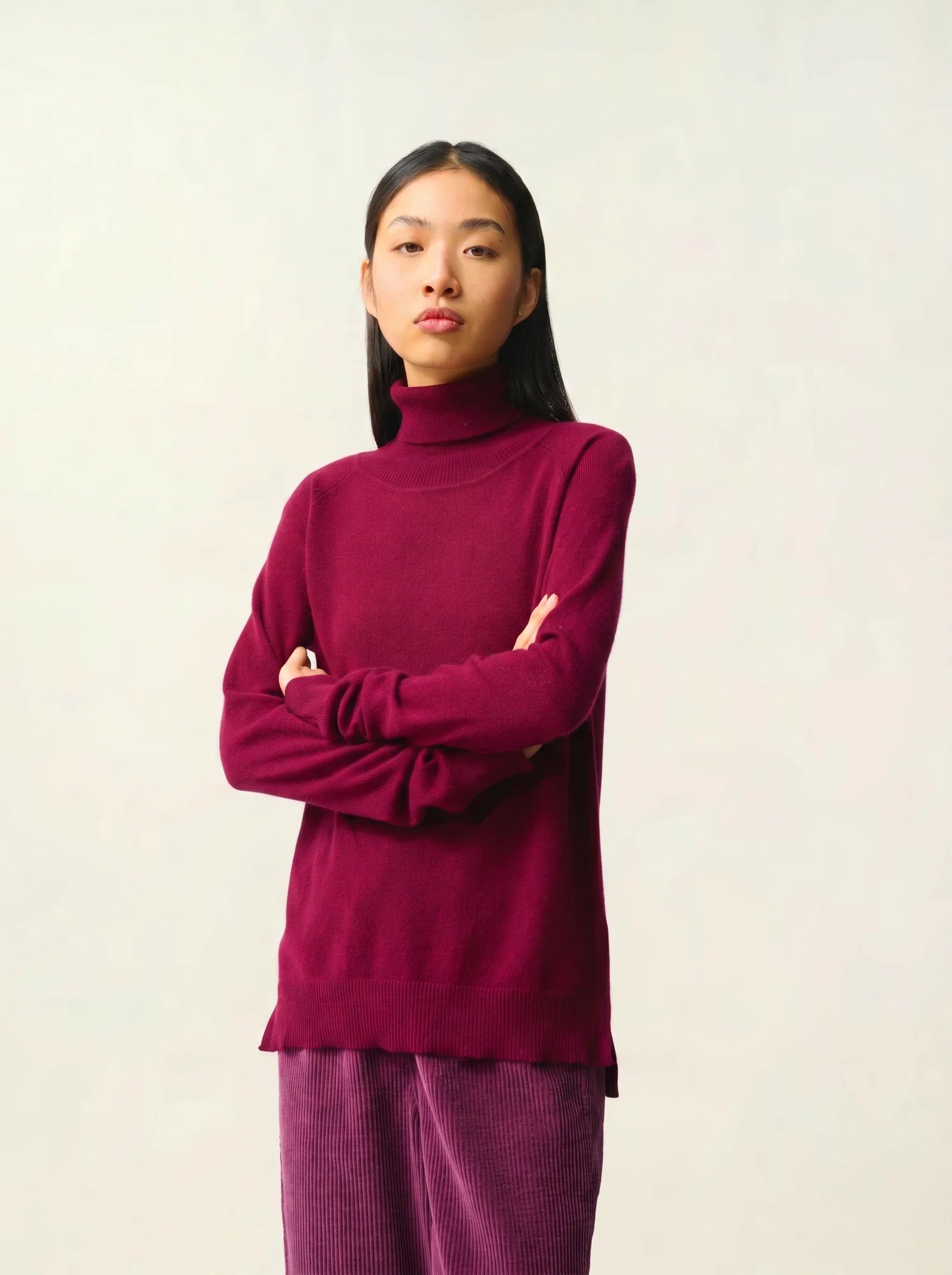 MADELINE pullover rollkragen bordeaux