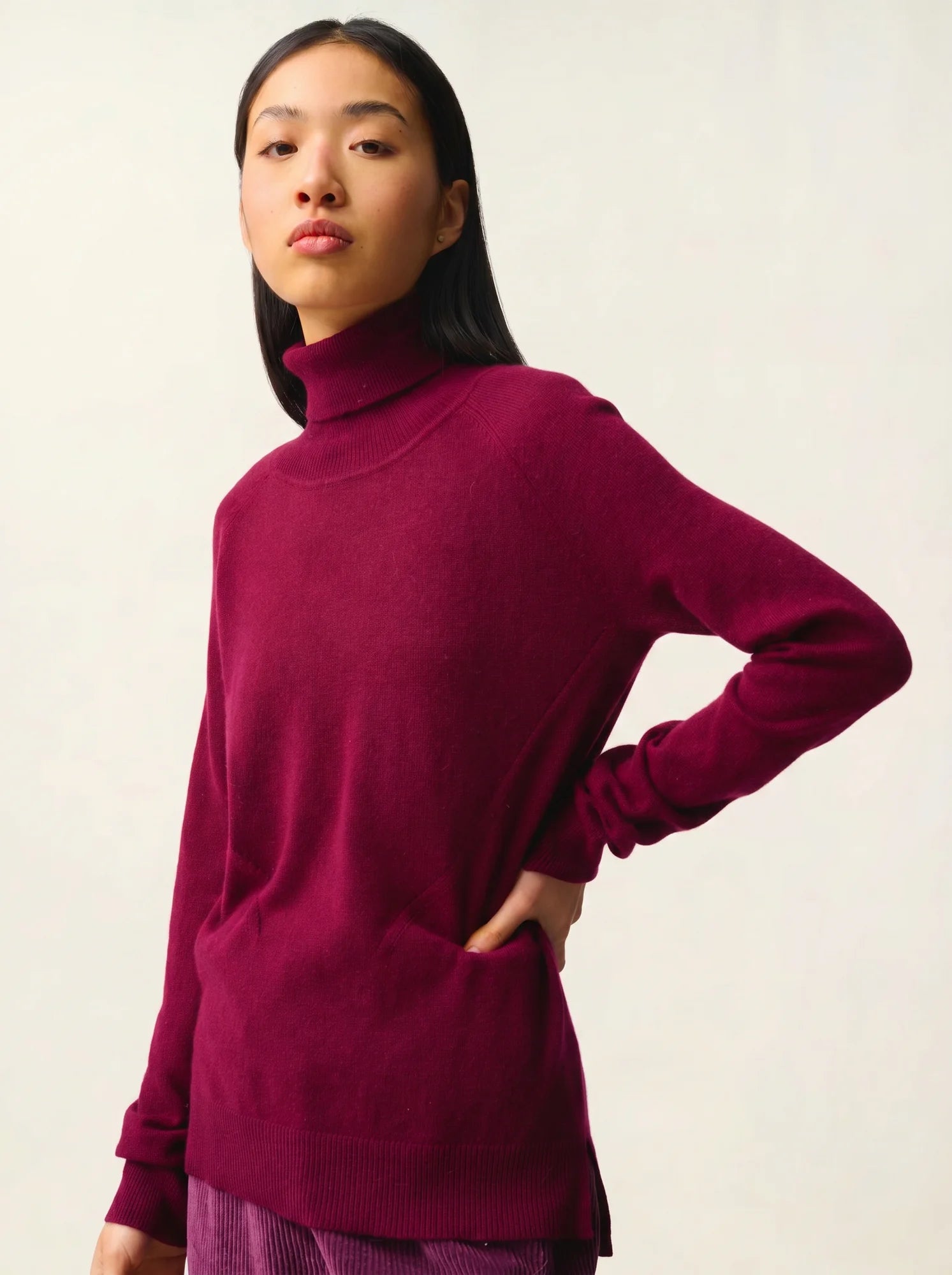 MADELINE pullover rollkragen bordeaux