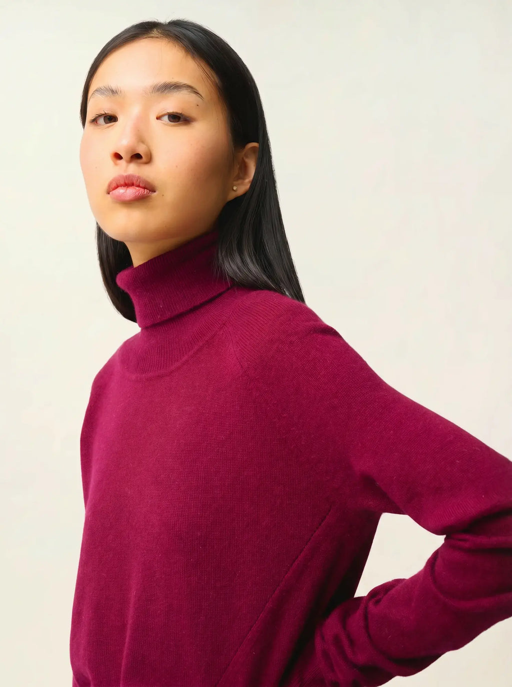 MADELINE pullover rollkragen bordeaux