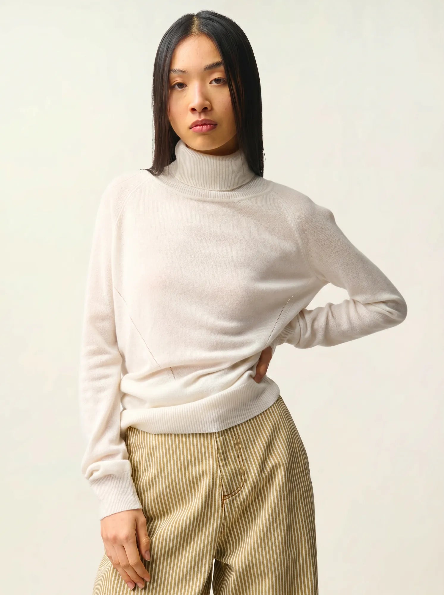 MADELINE pullover rollkragen elfenbein