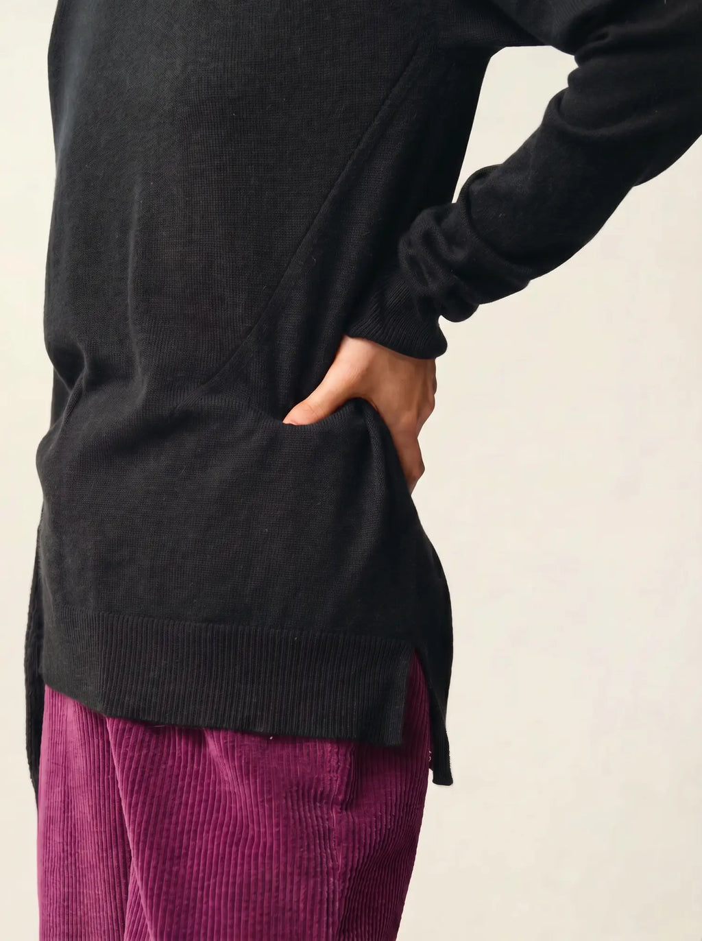MADELINE pullover rollkragen schwarz meliert